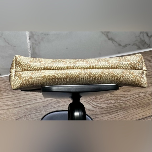 Celine Tan and Cream Cosmetic Bag with Monogram Pattern - Picture 5 of 8